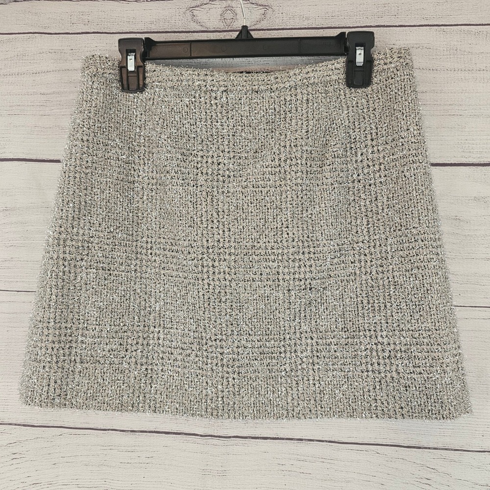 Alex Marie Size 14 Samantha Silver Tinsel Tweed Luxe Holiday Skirt NWT $109 1063